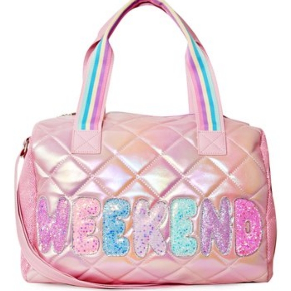 MISS GWEN's OMG! Accessories Weekend Quilted Medium Duffle Bag in Multi-pastels - Picture 1 of 7